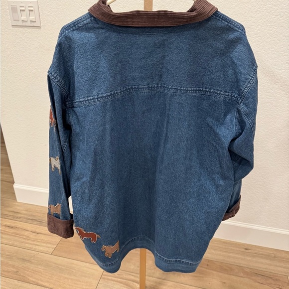 Quacker Factory Denim Barn Jacket with Horse Embroidery Novelty size 1x - Picture 6 of 6